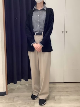 「TOKYO SHIRTS（トウキョウシャツ）の【Pitta Re:)】ふわっとガーゼシャツ レギュラーシルエット 長袖 綿100% レディース カジュアルシャツ（シャツ/ブラウス、グレー系）」を使った、BRICK HOUSE by Tokyo Shirts ナゴヤドーム前イオンモール店さん（レディース・165cm）の春コーディネート