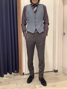 「アイテム（ビジネスシャツ）」を使った、BRICK HOUSE by Tokyo Shirts ナゴヤドーム前イオンモール店さん（メンズ・183cm）の秋コーディネート