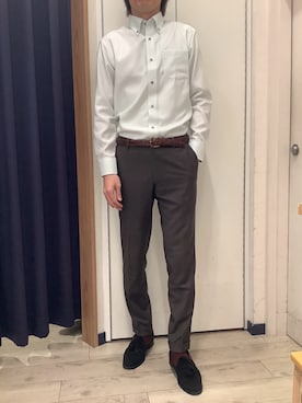 「アイテム（ビジネスシャツ）」を使った、BRICK HOUSE by Tokyo Shirts ナゴヤドーム前イオンモール店さん（メンズ・183cm）の冬コーディネート