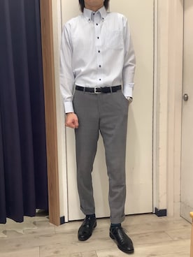 「アイテム（ビジネスシャツ）」を使った、BRICK HOUSE by Tokyo Shirts ナゴヤドーム前イオンモール店さん（メンズ・183cm）の冬コーディネート