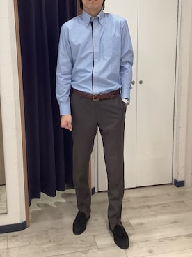 「アイテム（ビジネスシャツ）」を使った、BRICK HOUSE by Tokyo Shirts ナゴヤドーム前イオンモール店さん（メンズ・183cm）の秋コーディネート