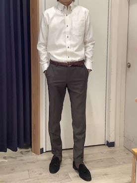「アイテム（ビジネスシャツ）」を使った、BRICK HOUSE by Tokyo Shirts ナゴヤドーム前イオンモール店さん（メンズ・183cm）の秋コーディネート