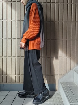 「カラー×コーデ」｜「アイテム（アクセサリー）」を使った、KEI【低身長コーデ】さん（メンズ・160cm）の冬コーディネート