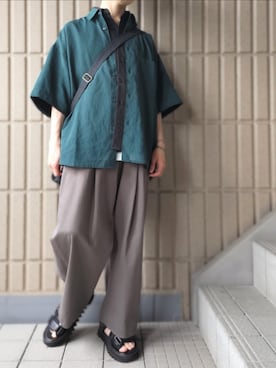 「WYM LIDNM（ウィム バイ リドム）のアイテム（サンダル）」を使った、KEI【低身長コーデ】さん（メンズ・160cm）の夏コーディネート
