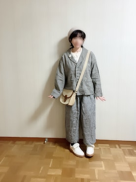 「アイテム（ハンチング/ベレー帽）」を使った、𝚝𝚎𝚝𝚘さん（レディース・156cm）の秋コーディネート