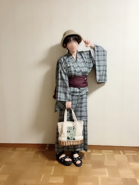 「アイテム（浴衣）」を使った、𝚝𝚎𝚝𝚘さん（レディース・156cm）の夏コーディネート