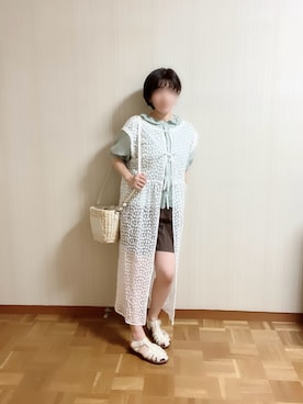 「GU（ジーユー）のアイテム」を使った、𝚝𝚎𝚝𝚘さん（レディース・156cm）の夏コーディネート