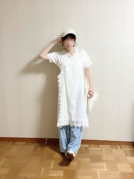 「Samansa Mos2（サマンサ モスモス）のアイテム」を使った、𝚝𝚎𝚝𝚘さん（レディース・156cm）の夏コーディネート