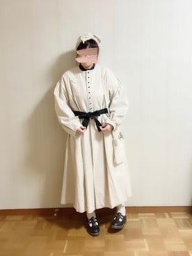 「Samansa Mos2（サマンサ モスモス）のアイテム（ノーカラーコート）」を使った、𝚝𝚎𝚝𝚘さん（レディース・155cm）の春コーディネート