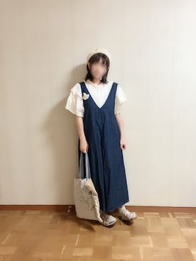 「ehka sopo（エヘカソポ）のアイテム（ハンチング/ベレー帽）」を使った、𝚝𝚎𝚝𝚘さん（レディース・156cm）の夏コーディネート