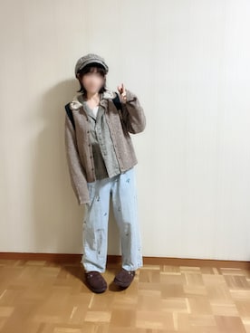 「アイテム（バックパック/リュック）」を使った、𝚝𝚎𝚝𝚘さん（レディース・156cm）の冬コーディネート