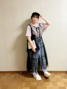 「DEVICE（デバイス）のアイテム（トートバッグ）」を使った、𝚝𝚎𝚝𝚘さん（レディース・156cm）の春コーディネート