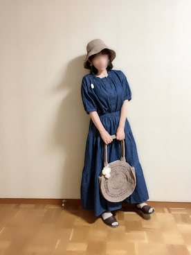 「rps（アールピーエス）のアイテム（帽子）」を使った、𝚝𝚎𝚝𝚘さん（レディース・156cm）の夏コーディネート