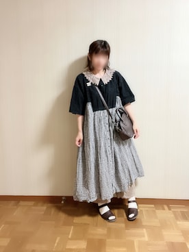 「シュシュ」｜「アイテム（ワンピース/ドレス）」を使った、𝚝𝚎𝚝𝚘さん（レディース・156cm）の夏コーディネート