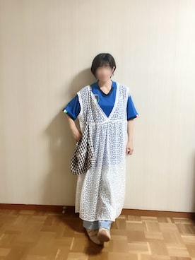 「Samansa Mos2（サマンサ モスモス）のアイテム」を使った、𝚝𝚎𝚝𝚘さん（レディース・156cm）の夏コーディネート