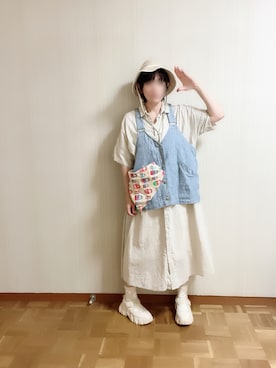 「アイテム（ベスト）」を使った、𝚝𝚎𝚝𝚘さん（レディース・156cm）の夏コーディネート