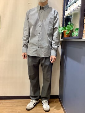 「長袖シャツ」｜BRICK HOUSE by Tokyo Shirts 大分アミュプラザ店さん（メンズ・168cm）の秋コーディネート