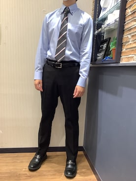 「長袖シャツ」｜BRICK HOUSE by Tokyo Shirts 大分アミュプラザ店さん（メンズ・172cm）の冬コーディネート