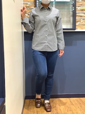 「アイテム（ビジネスシャツ）」を使った、BRICK HOUSE by Tokyo Shirts 大分アミュプラザ店さん（レディース・148cm）の秋コーディネート