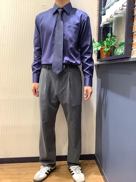 「ノーアイロン」｜BRICK HOUSE by Tokyo Shirts 大分アミュプラザ店さん（メンズ・168cm）の秋コーディネート
