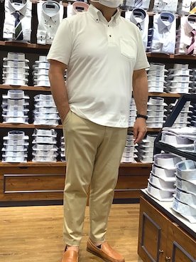 「アイテム（ポロシャツ）」を使った、BRICK HOUSE by Tokyo Shirts 大分アミュプラザ店さん（メンズ・169cm）の春コーディネート