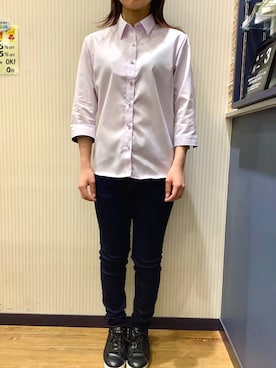 「アイテム（ビジネスシャツ）」を使った、BRICK HOUSE by Tokyo Shirts 大分アミュプラザ店さん（レディース・152cm）の春コーディネート