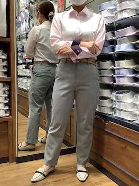 「アイテム（ビジネスシャツ）」を使った、BRICK HOUSE by Tokyo Shirts 大分アミュプラザ店さん（レディース・148cm）の秋コーディネート