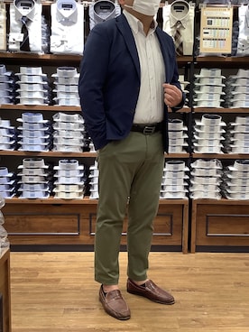 「アイテム（ビジネスシャツ）」を使った、BRICK HOUSE by Tokyo Shirts 大分アミュプラザ店さん（メンズ・169cm）の春コーディネート