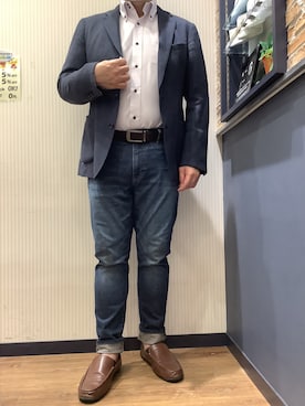 「アイテム（ビジネスシャツ）」を使った、BRICK HOUSE by Tokyo Shirts 大分アミュプラザ店さん（メンズ・169cm）の春コーディネート