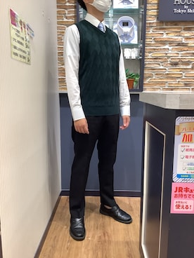 「長袖シャツ」｜BRICK HOUSE by Tokyo Shirts 大分アミュプラザ店さん（メンズ・172cm）の秋コーディネート