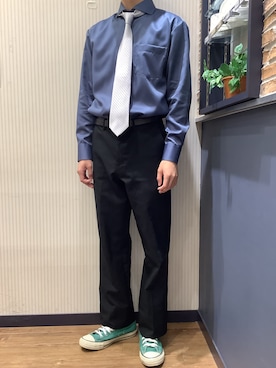 「長袖シャツ」｜BRICK HOUSE by Tokyo Shirts 大分アミュプラザ店さん（メンズ・168cm）の秋コーディネート