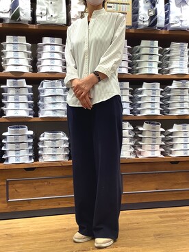 「アイテム（ビジネスシャツ）」を使った、BRICK HOUSE by Tokyo Shirts 大分アミュプラザ店さん（レディース・158cm）の春コーディネート