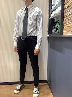 「長袖シャツ」｜BRICK HOUSE by Tokyo Shirts 大分アミュプラザ店さん（メンズ・172cm）の冬コーディネート