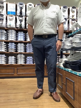 「アイテム（ビジネスシャツ）」を使った、BRICK HOUSE by Tokyo Shirts 大分アミュプラザ店さん（メンズ・169cm）の春コーディネート