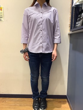 「アイテム（ビジネスシャツ）」を使った、BRICK HOUSE by Tokyo Shirts 大分アミュプラザ店さん（レディース・152cm）の春コーディネート
