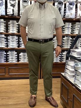 「アイテム（ビジネスシャツ）」を使った、BRICK HOUSE by Tokyo Shirts 大分アミュプラザ店さん（メンズ・169cm）の春コーディネート