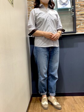 「大分駅」｜BRICK HOUSE by Tokyo Shirts 大分アミュプラザ店さん（レディース・160cm）の夏コーディネート