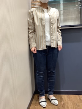 「アイテム（ビジネスシャツ）」を使った、BRICK HOUSE by Tokyo Shirts 大分アミュプラザ店さん（レディース・148cm）の夏コーディネート