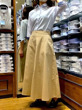 「ダイヤ柄」｜BRICK HOUSE by Tokyo Shirts 大分アミュプラザ店さん（レディース・157cm）の夏コーディネート