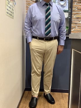 「長袖シャツ」｜BRICK HOUSE by Tokyo Shirts 大分アミュプラザ店さん（メンズ・169cm）の秋コーディネート