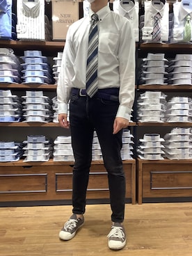 「ストライプネクタイ」｜BRICK HOUSE by Tokyo Shirts 大分アミュプラザ店さん（メンズ・170cm）の夏コーディネート