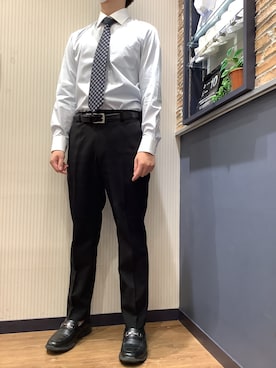 「長袖シャツ」｜BRICK HOUSE by Tokyo Shirts 大分アミュプラザ店さん（メンズ・172cm）の冬コーディネート