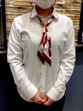 「アイテム（ビジネスシャツ）」を使った、BRICK HOUSE by Tokyo Shirts 大分アミュプラザ店さん（レディース・148cm）の秋コーディネート