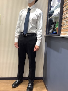 「長袖シャツ」｜BRICK HOUSE by Tokyo Shirts 大分アミュプラザ店さん（メンズ・172cm）の冬コーディネート