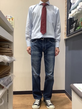 「アイテム（ビジネスシャツ）」を使った、BRICK HOUSE by Tokyo Shirts 大分アミュプラザ店さん（メンズ・170cm）の春コーディネート