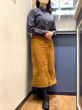 「アイテム（ビジネスシャツ）」を使った、BRICK HOUSE by Tokyo Shirts 大分アミュプラザ店さん（レディース・157cm）の秋コーディネート
