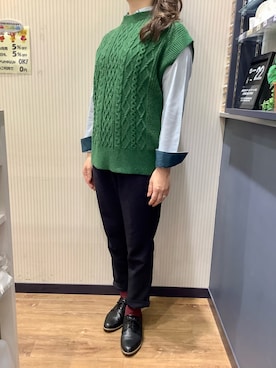 「アイテム（ビジネスシャツ）」を使った、BRICK HOUSE by Tokyo Shirts 大分アミュプラザ店さん（レディース・160cm）の冬コーディネート