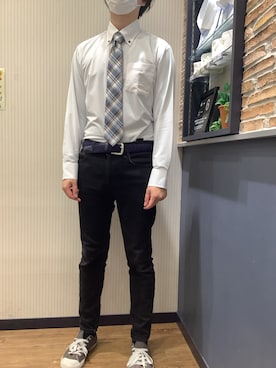 「アイテム（ビジネスシャツ）」を使った、BRICK HOUSE by Tokyo Shirts 大分アミュプラザ店さん（メンズ・172cm）の春コーディネート