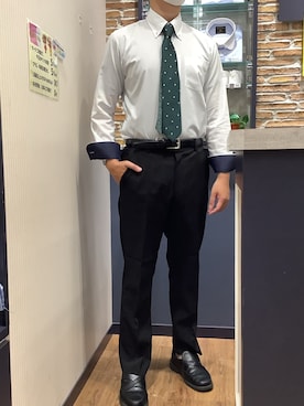 「長袖シャツ」｜BRICK HOUSE by Tokyo Shirts 大分アミュプラザ店さん（メンズ・172cm）の秋コーディネート