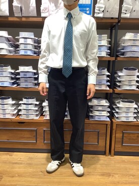 「ノーアイロン」｜BRICK HOUSE by Tokyo Shirts 大分アミュプラザ店さん（メンズ・168cm）の秋コーディネート
